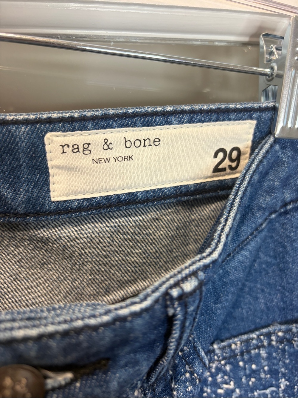 rag & bone Blue Speckled Wide Leg Jeans - Picture 3 of 6